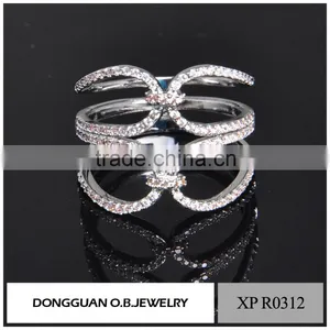 New Arrival White Gold Plated Finger Ring With AAA Zircon Diamond Stones for Women Girls thumbnail-5