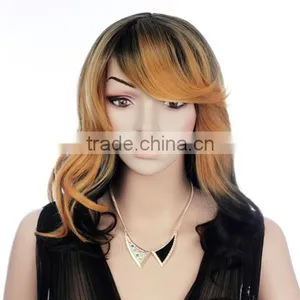 Top Quality Cheap Kinky Curly Synthetic Short Wig Ombre Lolita Lace Front Ombre Wig thumbnail-2