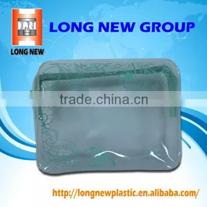 Long New Green Printed Design Cosmetic PVC Zipper Bag Making thumbnail-1