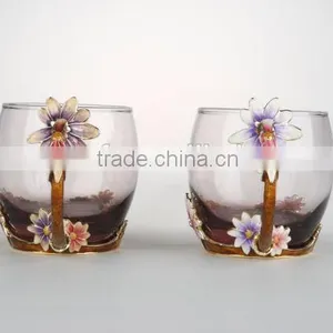 Popular Daisy Design Pewter Enamel Water Cup Roro Brand thumbnail-3