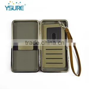 2016 New Style Jean Material Lady Wallet Metal Cases for Universal Mobile Phone, With Mirror and Card Slots thumbnail-2
