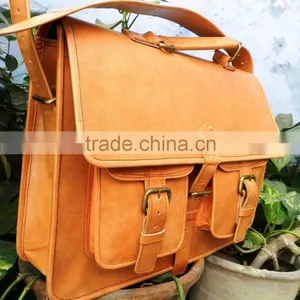 Hand Made Leather Cross Body Messenger Bag/genuine Leather Office Bags thumbnail-1
