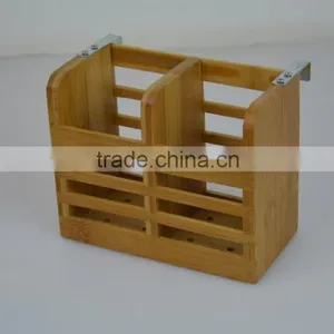 Eco-friendly Bamboo Scissor Style Folding Dish Plate Rack Flatware Holder thumbnail-3