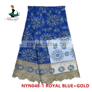 2016 Haniye African Latest Embroidery French Lace Fabric Nigeria French Net Lace Fabric for Dresses/NYN48 thumbnail-4
