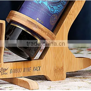 WR007/100% Bamboo Material Chinese Style Hot Sale Fishing Shaped Folding Bamboo Wine Rack thumbnail-6