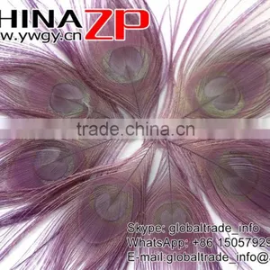 Leading Supplier CHINAZP Wholesale High Quality Dyed Purple Trimmed Short Peacock Feathers for Earrings thumbnail-2