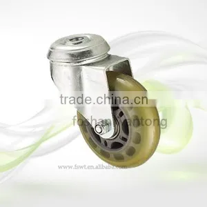 Threaded Stem All Size White Transparent PU Swivel Furniture Casters thumbnail-1
