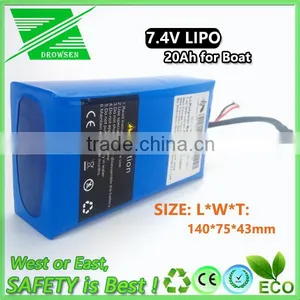 Rechargeable 7.4V 20000Mah Lipo Battery for Fish Finder Boat thumbnail-1