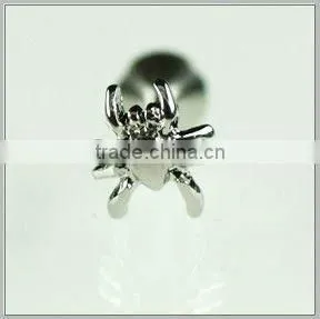Cool 316L Steel Spider Shape Lip Ring Body Piercing Jewelry thumbnail-1