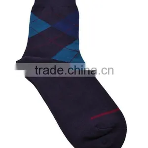 Latest Design Fashion Men Multicolor Geometric Soft Cotton Casual Dress Socks thumbnail-3