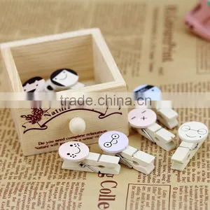 Cute Cartoon Face Name Card Clip Wooden Postcard Clip /photo Clip thumbnail-3