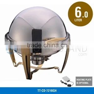 2017 New Model Commerical Stainless Steel Cover Brass Feet Indian Brass Chafing Dish thumbnail-3