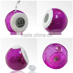 Multi Color Mini LCD Table Desk Water Power Clock thumbnail-4