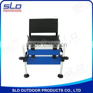 Fishing Tackle Aluminum Seat Boxes With D25 Adjustor Leg With Back Rest thumbnail-1