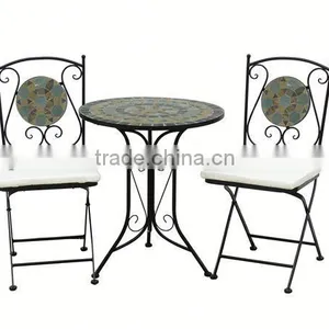 Antique White Modern Metal Dining Table thumbnail-1