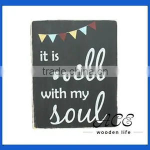 Shabby Wooden Sign Home Decor Custom UV Printing Rustic Wooden Sign thumbnail-1