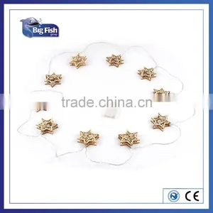 Warm White Battery Operated Wooden LED String Lights thumbnail-1