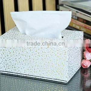 Wholesale Stock Small Order Rectangle PU Tissues Storage Box Napkin Holder thumbnail-5