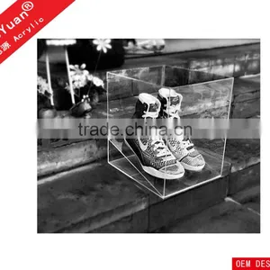 Top Grade Custom Transparent Acrylic Shoes Box Slant Display Board thumbnail-3