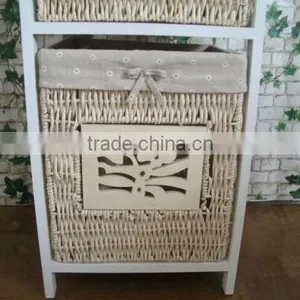 Modern Practical Tall White Wooden Cabinet With 2 Drawer thumbnail-3