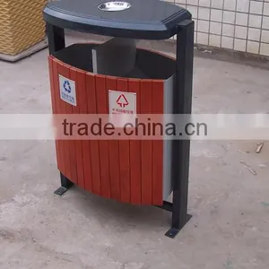 Arlau Outdoor Decorative Wooden Trash Cans thumbnail-2