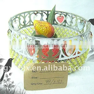 Round Wire Decorative With Mix Pearl Storage Candy Display Gift Basket thumbnail-1