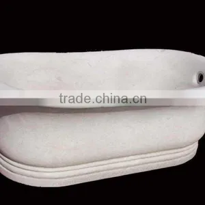 Half Hand Carved Free Standing Marble Stone Bathtub thumbnail-3