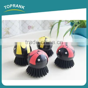 Toprank Promotional New Design Bee Shaped Round Kitchen Mini Plastic Dish Pan Brush Pot Brush thumbnail-2