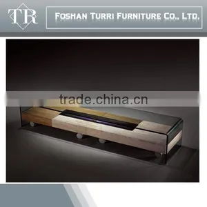Modern White Rectangle Marble With Glass Top Console Table thumbnail-6