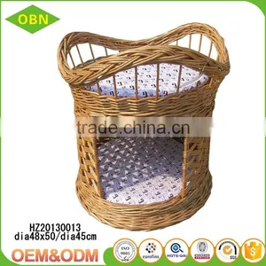 Custom Eco-friendly Material Pure Handmade Comfortable Rattan Indoor Wicker Cat House or Pet Basket thumbnail-3