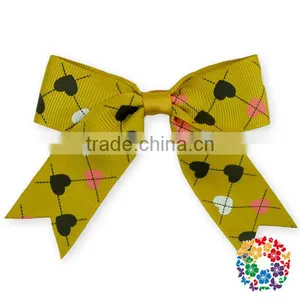 New Holiday Hair Bow With Clip Boutique Heart Print Baby Hair Accessories thumbnail-1
