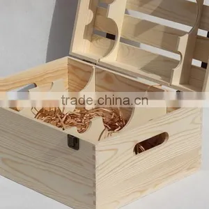 Two Layers of Six Bottles Wooden Boxes thumbnail-3
