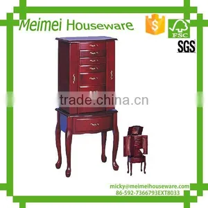 Walnut Woden Jewel Cabinet/Jewelry Display Case thumbnail-1