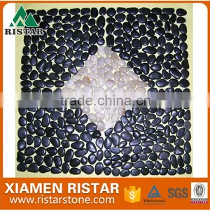 Polished Black Natural River Pebble Stone New Black thumbnail-2