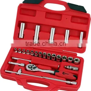 High Quality 25Pcs 1/4" Dr.Socket Wrench Set In Plastic Case thumbnail-1