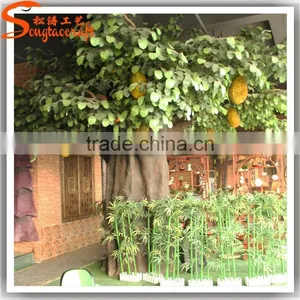 China Factory Large Indoor Decorative Artificial Fake Plastic Fiberglass Jack Fruit Trees Tropica Fruit Trees for Sale thumbnail-1