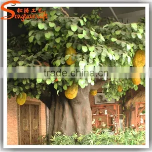 China Factory Large Indoor Decorative Artificial Fake Plastic Fiberglass Jack Fruit Trees Tropica Fruit Trees for Sale thumbnail-2