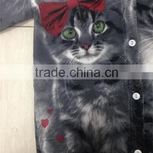 Children's no Hand Feeling Reactive Printing 100% Cotton Cardigan Sweater thumbnail-3