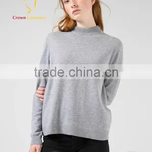 100 Cashmere Grey Women Winter Pure Custom Design Sweater thumbnail-1