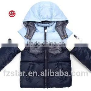 Lovely Splicing Blue Down Jacket for Kid With Hoodie AL5210 thumbnail-1