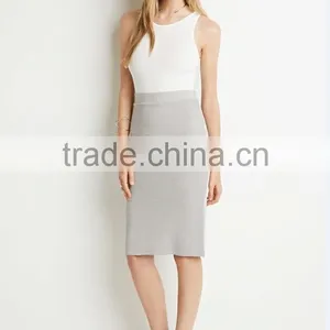 Elegant Unlined Knitted Pecil Skirt Wholesale Mature Women Skirts thumbnail-2