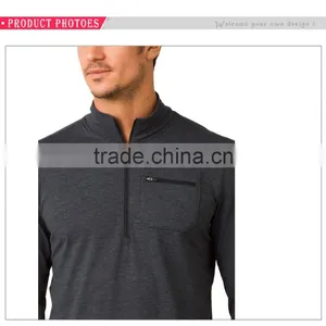 Wholesale Half Zip Running Hoodies Bomber Jackets 100%Cotton Plain T-shirt Sports Hoodies thumbnail-2