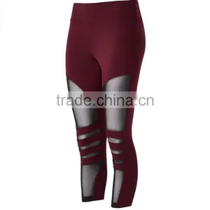 High Waist Ladies Mesh Cropped Legging Women Custom Yoga Pants New Mix Leggings Wholesale thumbnail-5