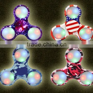 Fingertip Gyro Camouflage LED Glow Gyro Hand Spinner Frilly Fidget With Switch Painted Toys thumbnail-1