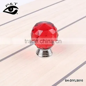 30MM Red Diamond Shaped Glass Door Handle thumbnail-1
