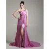 Chiffon Column One Shoulder Evening Dress With Removable Train Inspired by Afef Jnifen at Venice Film Festival Prom Dresses 2012 thumbnail-1