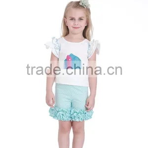 Wholesale Blank Baby Clothes Toddler Summer Pants Girls Icing Ruffle Shorts thumbnail-5