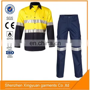 European Standard High Quality ISO EN471 Flame Resistant Safety Workwear Shirt and Pants thumbnail-3