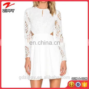 Long Sleeve High Neckline Latest Lace Dresses Fashion Dresses thumbnail-1