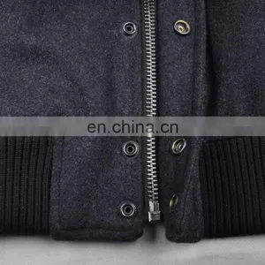 2015 Last Fashion Quilted Movable Hood Baseball Jacket Leather Sleeves thumbnail-6